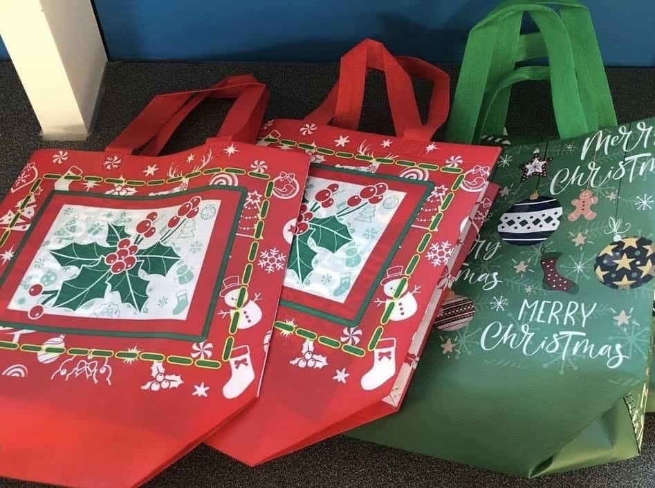 Three bags in a row