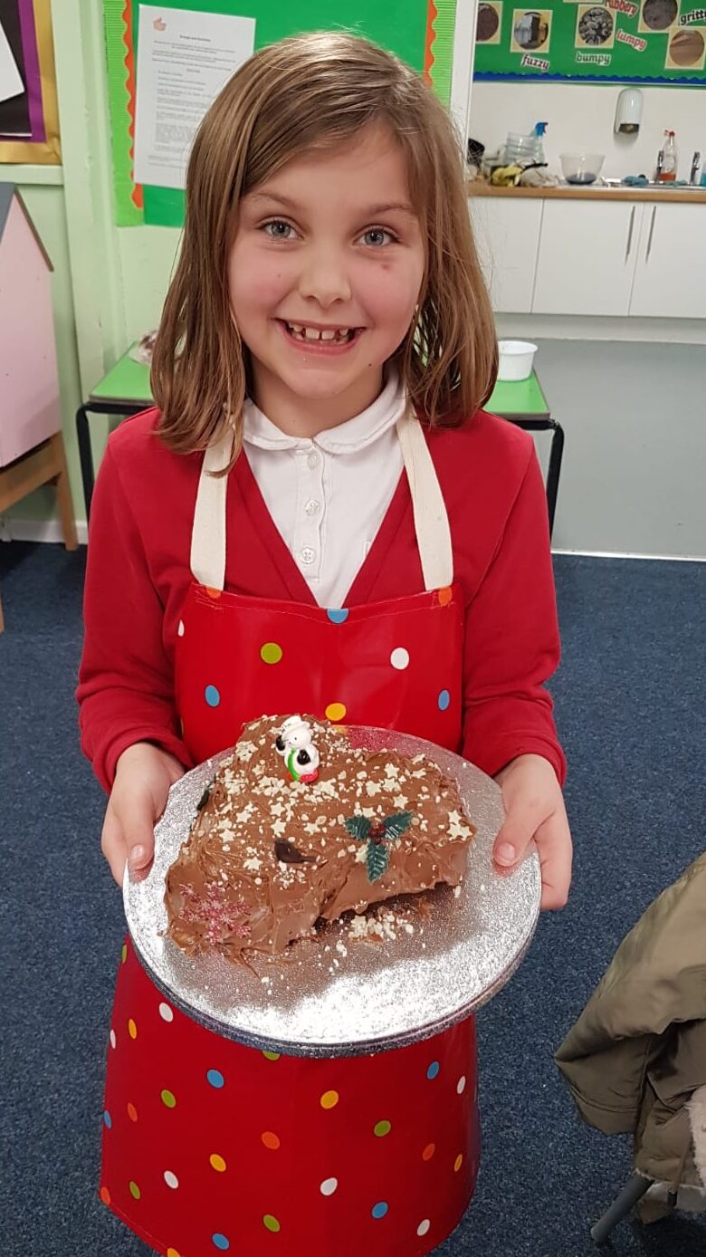 Girl with yule log
