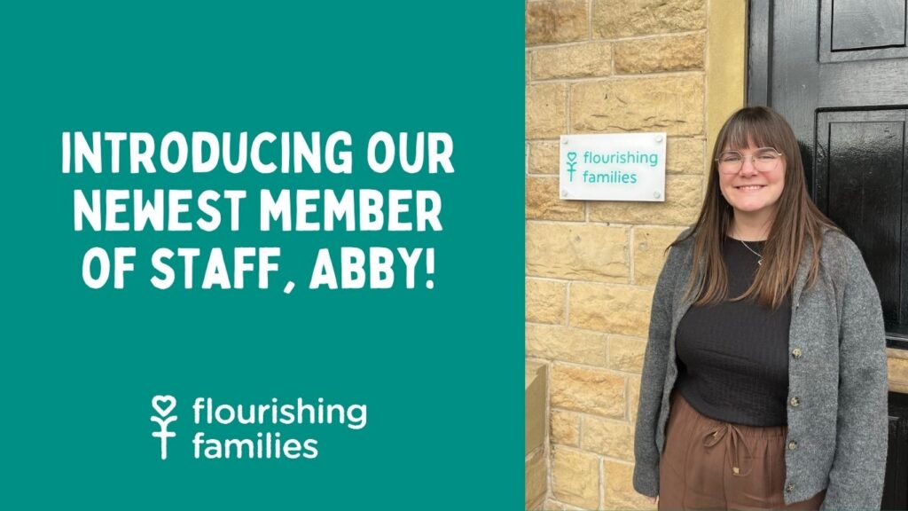 ABBY, our new Chief Operating Officer, at Flourishing Families Leeds, standing outside the office with a welcoming smile.